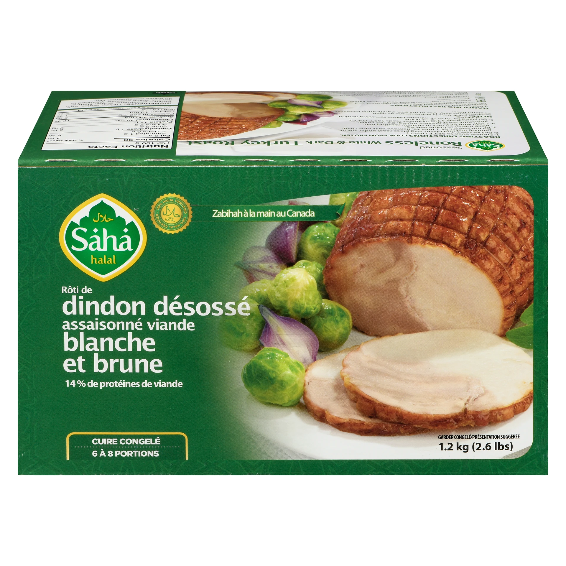 Rôti de dinde désossé, blanc et foncé Saha Halal
